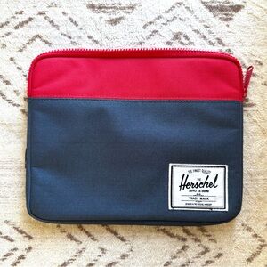 Herschel Supply Company Red and Navy iPad or tablet case. Like New. 8in x 10in.
